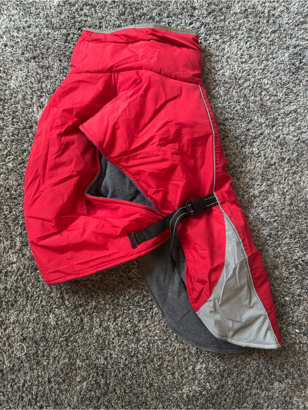 Amazon Red & Gray Dog Winter Coat